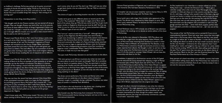 Booklet Pages (w/ liner notes), McCartney, Paul & Wings - Band On The Run