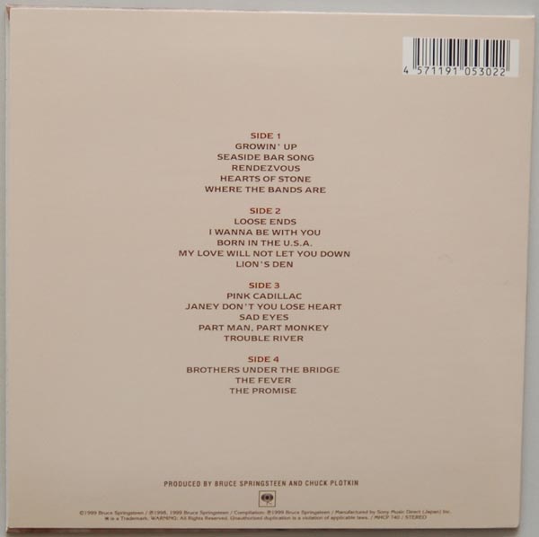 Back cover, Springsteen, Bruce - 18 Tracks