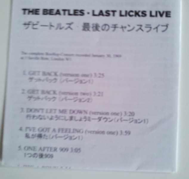 , Beatles (The) - Last Licks Live