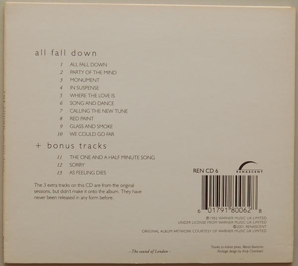 Back cover, Sound (The) - All Fall Down
