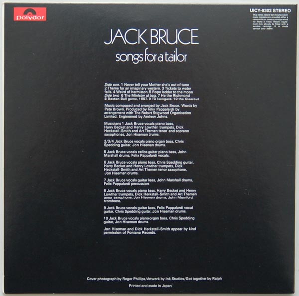 Back cover, Bruce, Jack - Song For A Taylor [+ 4]