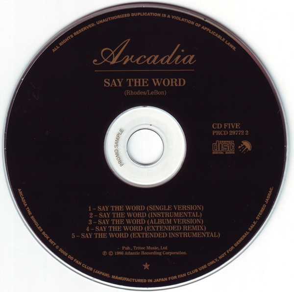 CD5 [Disc], Arcadia (Duran Duran) - The Singles Boxset