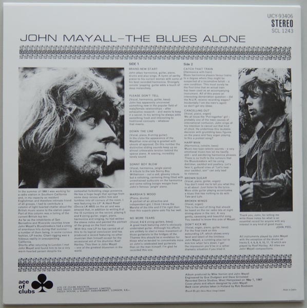 Back cover, Mayall, John  - Blues Alone