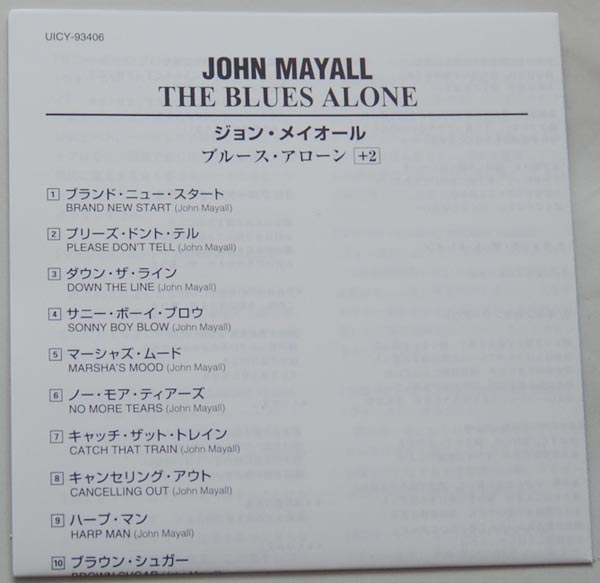 Lyric book, Mayall, John  - Blues Alone