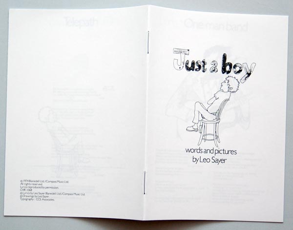 Booklet, Sayer, Leo - Just A Boy
