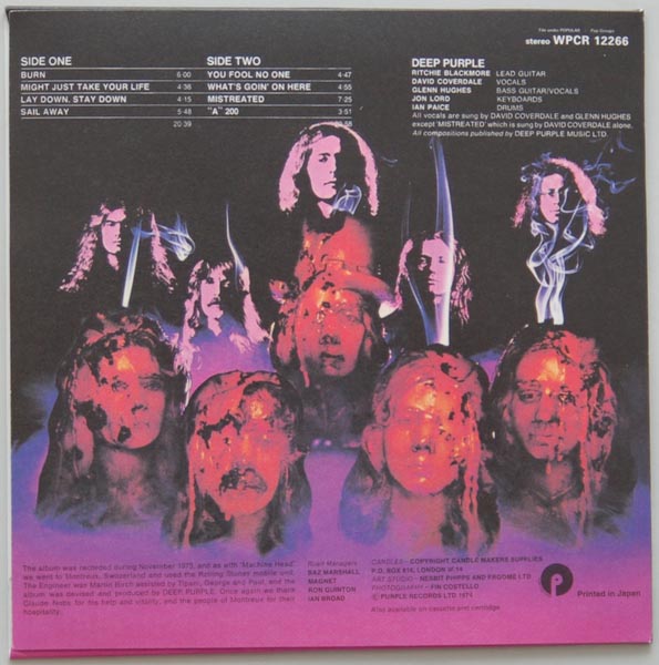 Back cover, Deep Purple - Burn