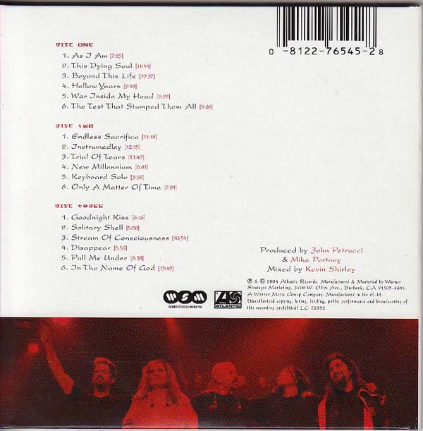 Back Cover, Dream Theater - Live At Budokan