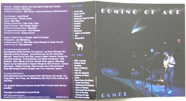 Booklet, Camel - Coming Of Age