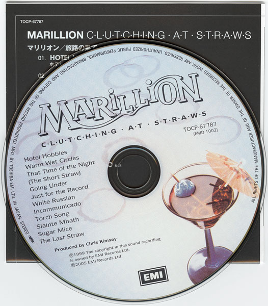 CD and insert, Marillion - Clutching At Straws