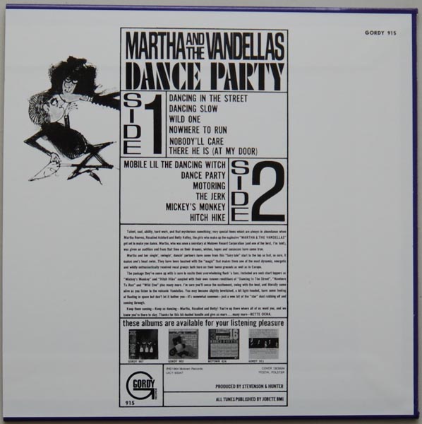Back cover, Reeves, Martha + Vandellas - Dance Party / Heat Wave