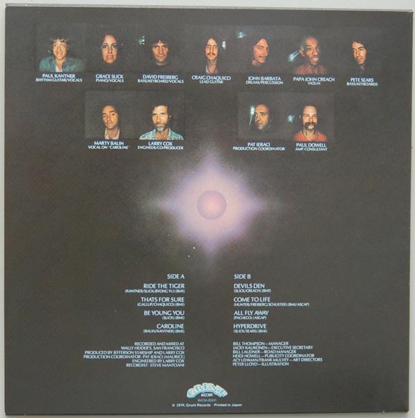 Back cover, Jefferson Starship - Dragon Fly