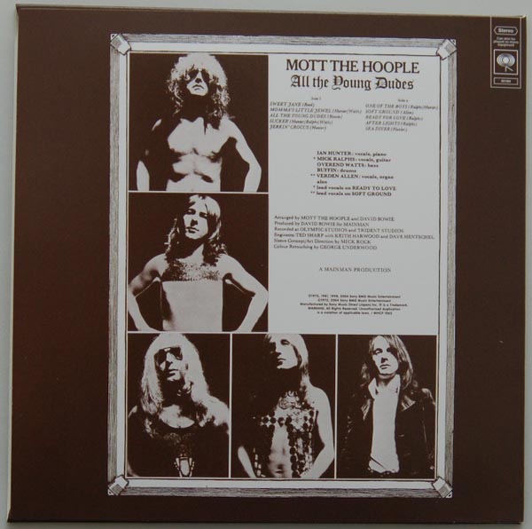 Back cover, Mott The Hoople - All The Young Dudes +7