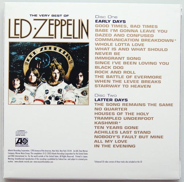 Back cover, Led Zeppelin - The Very Best Of Led Zeppelin - Early Days and Latter Days (CD-Extra)