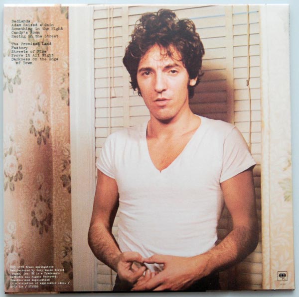 Back cover, Springsteen, Bruce - Darkness On The Edge Of Town