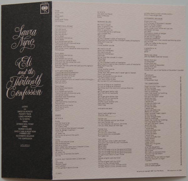 Insert front side, Nyro, Laura - Eli And The Thirteen Confession