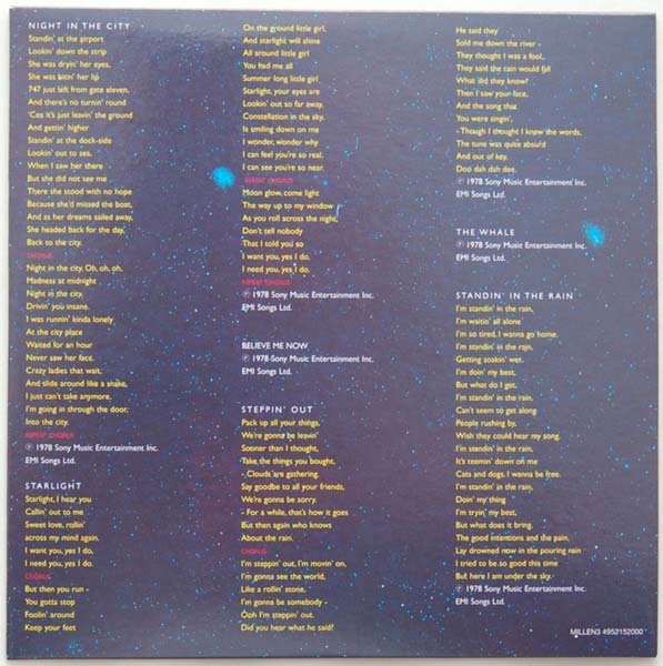Inner sleeve 1 side A, Electric Light Orchestra (ELO) - Out Of The Blue