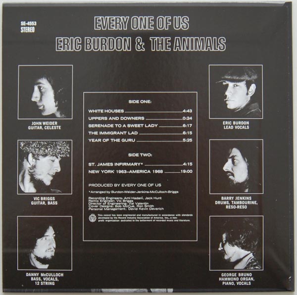 Back cover, Burdon, Eric + The Animals - Every One Of Us