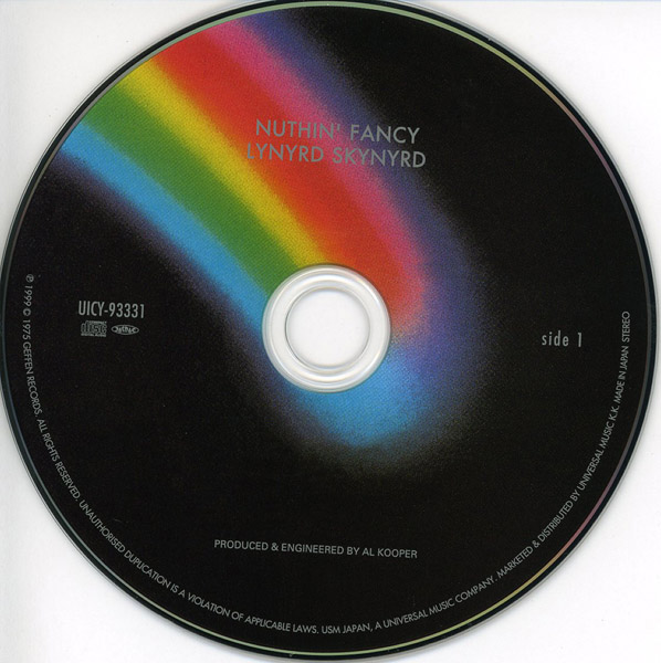CD Disc, Lynyrd Skynyrd - Nuthin' Fancy