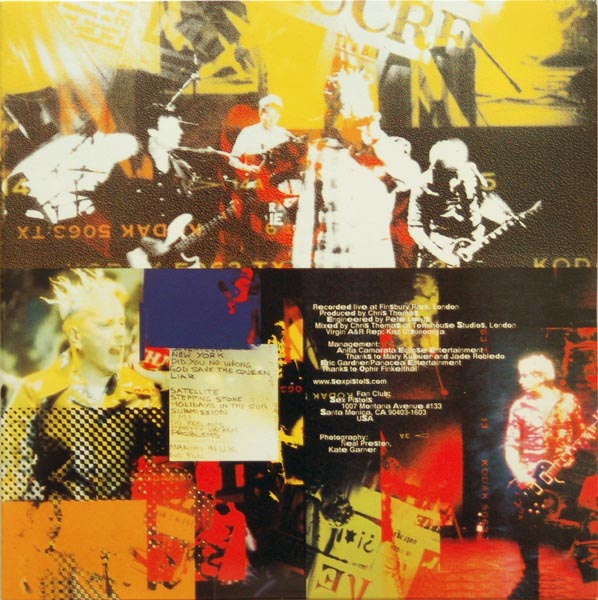 Inner sleeve side B, Sex Pistols (The) - Filthy Lucre Live