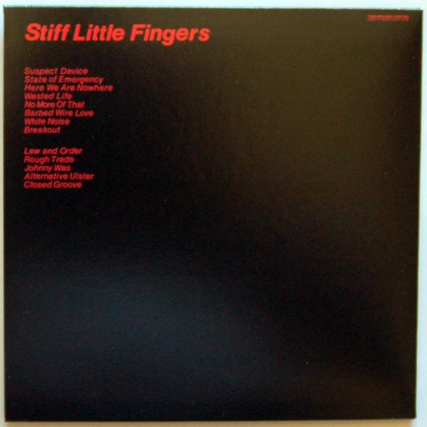 Back cover, Stiff Little Fingers - Inflammable Material