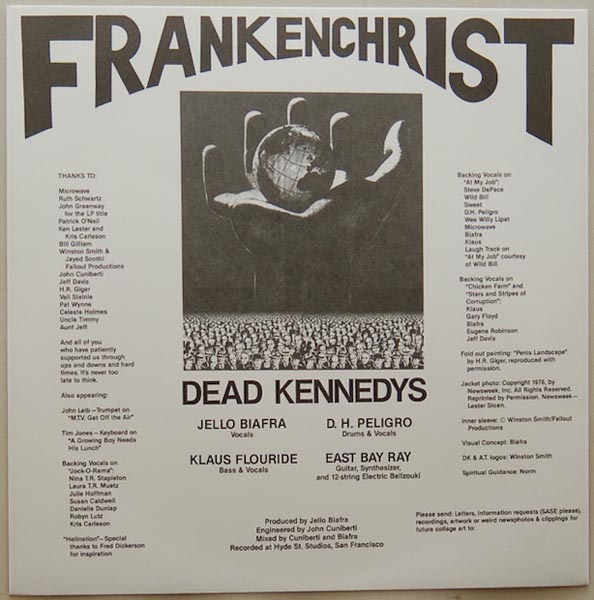 Inner sleeve side A, Dead Kennedys - Frankenchrist 