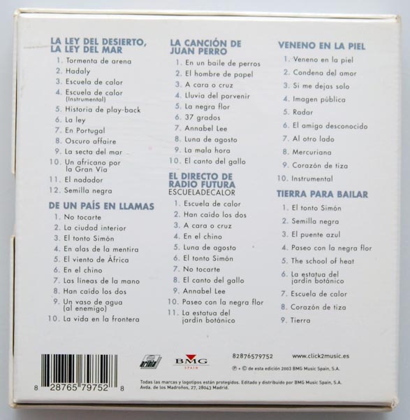 Back of the box, Radio Futura - Caja de Canciones