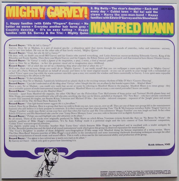Back cover, Mann, Manfred - Mighty Garvey