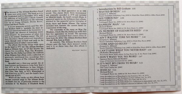 Booklet pages 2 & 3, Allman Brothers Band (The) - Wipe the Windows, Check the Oil, Dollar Gas