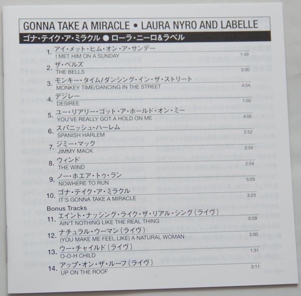 Lyric book, Nyro, Laura - Gonna Take A Miracle