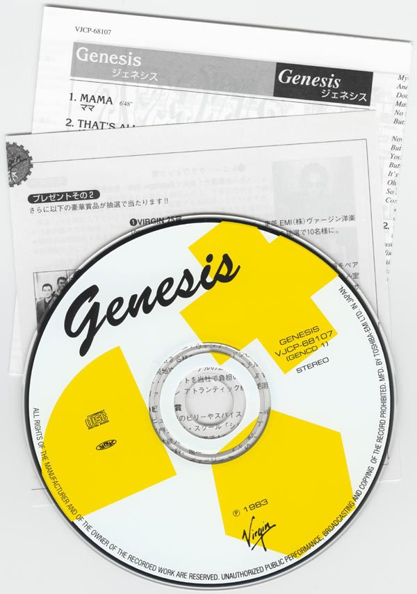 CD and inserts, Genesis - Genesis