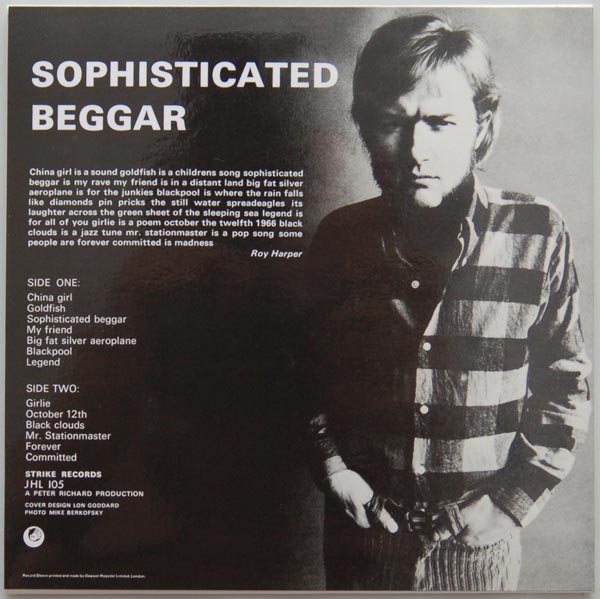 Back cover, Harper, Roy - The Sophisticated Beggar