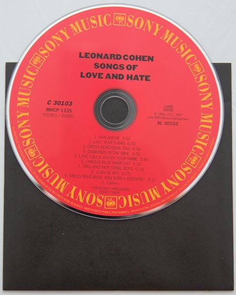 CD, Cohen, Leonard - Songs of Love and Hate +1