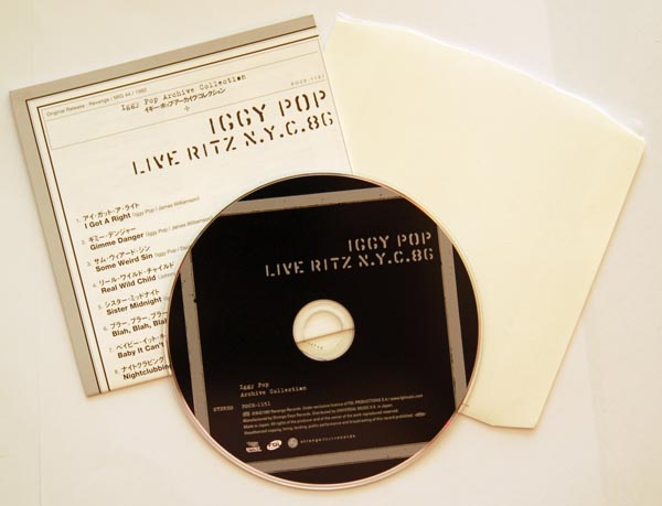 CD, Inner sleeve and info sheet, Pop, Iggy - Live Ritz N.Y.C.86
