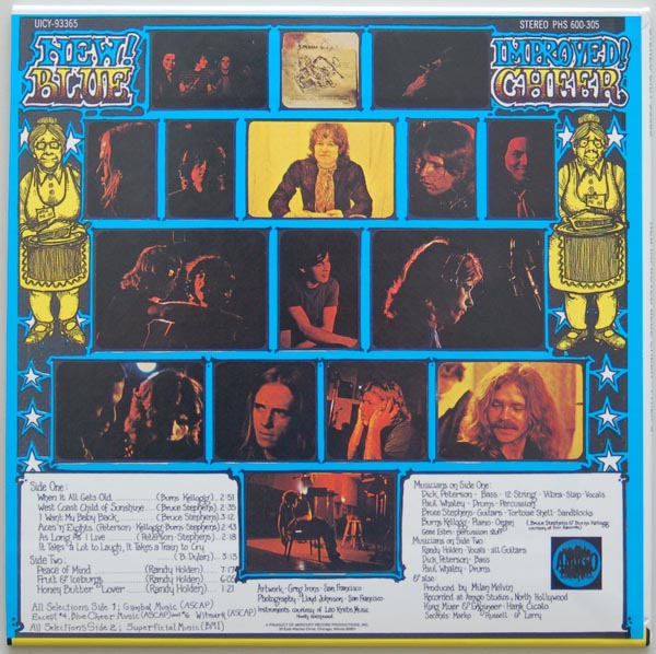 Back cover, Blue Cheer - New! Improved!