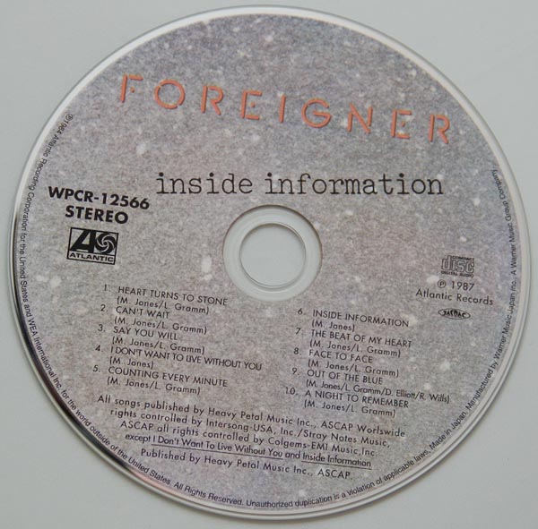 CD, Foreigner - Inside Information