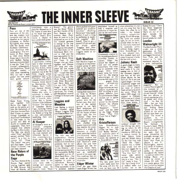 Inner sleeve, Beck, Bogert & Appice - Jeff Beck / Tim Bogert / Carmine Appice