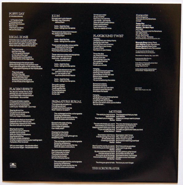 Inner sleeve A, Siouxsie & The Banshees - Join Hands