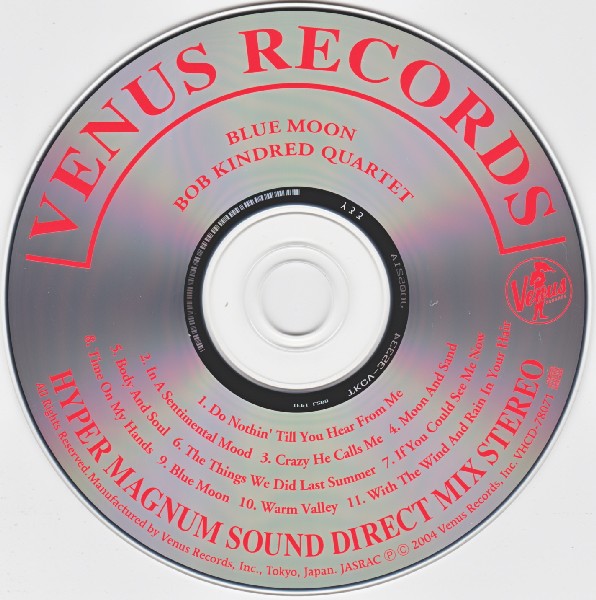 CD, Kindred, Bob (Quartet) - Blue Moon