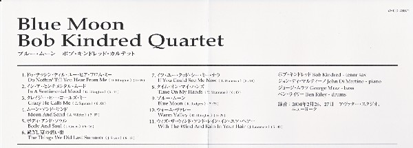 Japan insert, Kindred, Bob (Quartet) - Blue Moon
