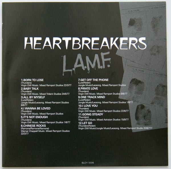 Lyric book, Thunders, Johnny + The Heartbreakers - L.A.M.F. - The Lost '77 Mixes