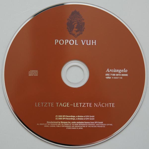 CD, Popol Vuh - Letzte Tage – Letzte Nächte
