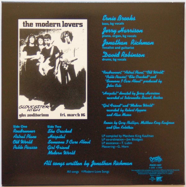 Back Cover, Modern Lovers (The) - The Modern Lovers