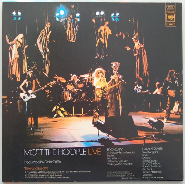 Back cover, Mott The Hoople - Live