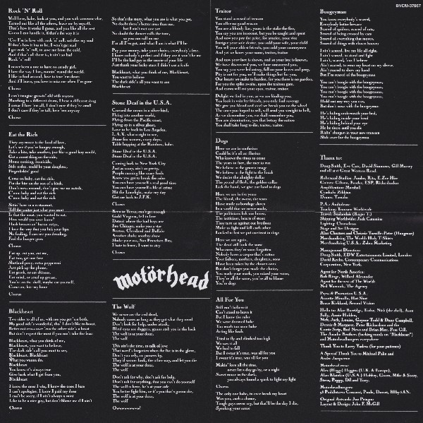 Motorhead - Rock 'N' Roll : poster unfolded side 2, Motorhead - Rock + Roll