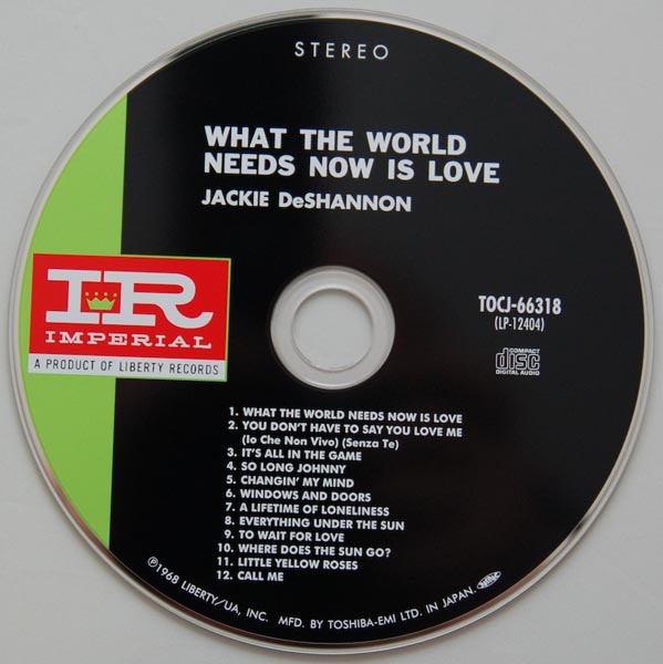CD, De Shannon, Jackie - What the world needs now is love