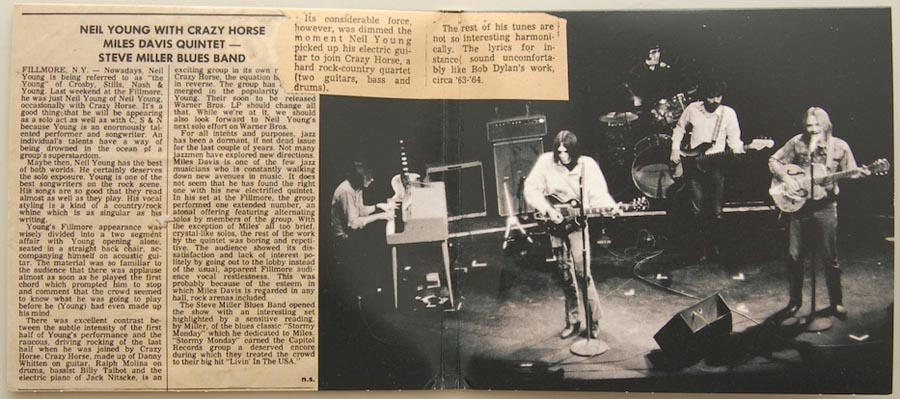Gatefold open, Young, Neil - Live at the Fillmore East