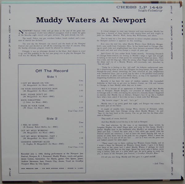 Back cover, Waters, Muddy - At Newport 1960