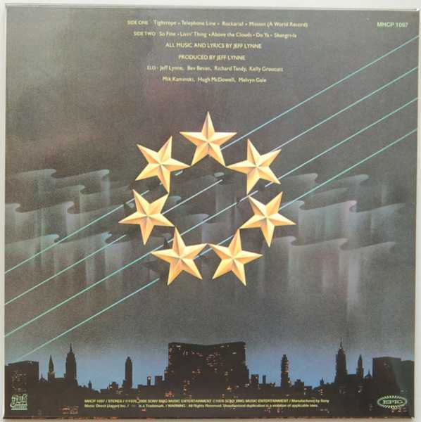 Back cover, Electric Light Orchestra (ELO) - A New World Record +6