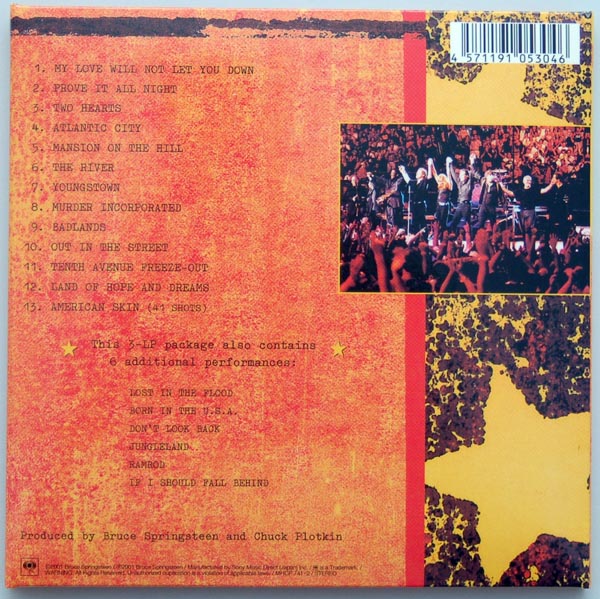Back cover, Springsteen, Bruce - Live in New York City