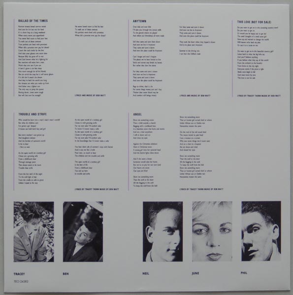 Inner sleeve side A, Everything But The Girl - Love Not Money
